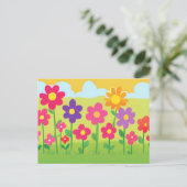 Schattigee Cartoon Stijl Floral Natuur Illustratie Briefkaart (Staand voorkant)
