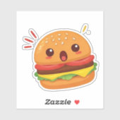 Schattigee cartoon stijl hamburger ontwerp sticker (Vel)