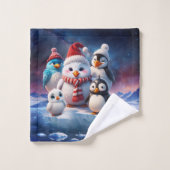 Schattigee cartoon stijl pinguïns vrienden. bad handdoek (Wasdoekje)