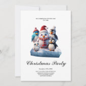 Schattigee cartoon stijl pinguïns vrienden. kaart (Voorkant)