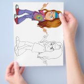 Schattigee cartoon stijlvolle man kleurplaat flyer (Hand)