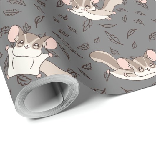 Schattigee Cartoon Sugar Glider Cadeaupapier (Rol Hoek)
