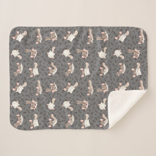 Schattigee Cartoon Sugar Glider Sherpa Deken (Voorkant (horizontaal))