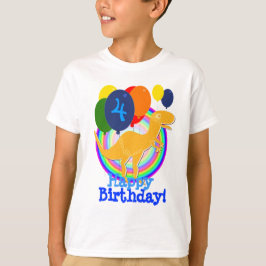 Schattigee Cartoon T-Rex Dinosaurus Verjaardagsbal T-shirt