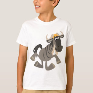 Schattigee Cartoon Tap Dancing Wildebeest Kinder T T-shirt