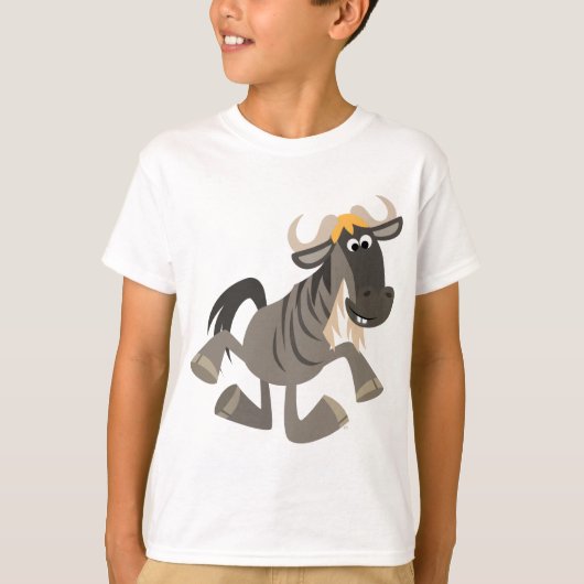 Schattigee Cartoon Tap Dancing Wildebeest Kinder T T-shirt (Voorkant)