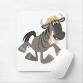 Schattigee Cartoon Tap Dancing Wildebeest Mousepad Muismat (Met muis)
