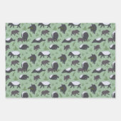 Schattigee Cartoon Tapirs en Baby's Patroon Mint G Inpakpapier Vel (Voorkant)