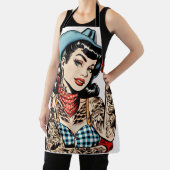 Schattigee Cartoon Tattoo Cowgirl Schort (Insitu)