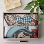 Schattigee Cartoon Tattoo Cowgirl Tissuepapier (Geschenk)