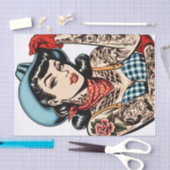 Schattigee Cartoon Tattoo Cowgirl Tissuepapier (Craft)