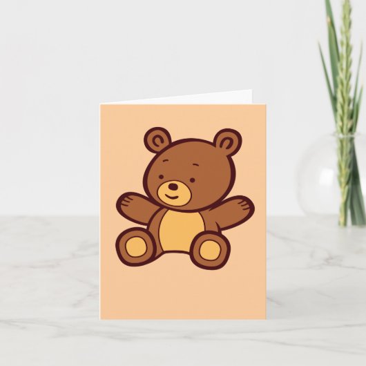 Schattigee Cartoon Teddy Bear Note Kaart (Voorkant)