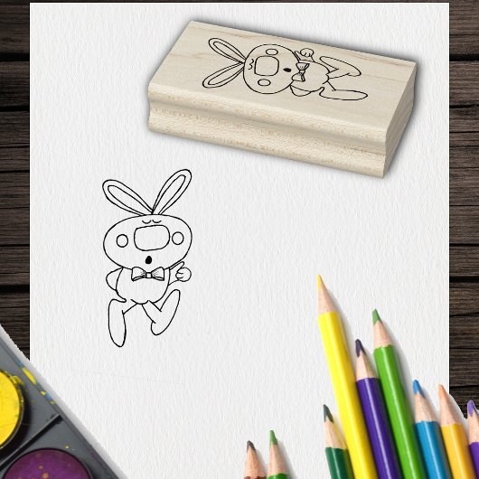 Schattigee Cartoon Tekening Duimen Omhoog Bunny Bo Rubberstempel