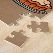 Schattigee Cartoon Thanksgiving kalkoen en pompoen Legpuzzel (Zijkant)