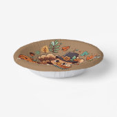 Schattigee Cartoon Thanksgiving kalkoen en pompoen Papieren Kommen (Gebogen)