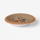 Schattigee Cartoon Thanksgiving kalkoen en pompoen Papieren Kommen (Gebogen)