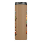 Schattigee Cartoon Thanksgiving kalkoen en pompoen Thermosbeker (Achterkant)