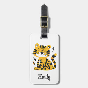 Schattigee cartoon tijger decoratie bagagelabel
