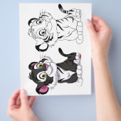 Schattigee Cartoon tijger kleurplaat Flyer (Hand)