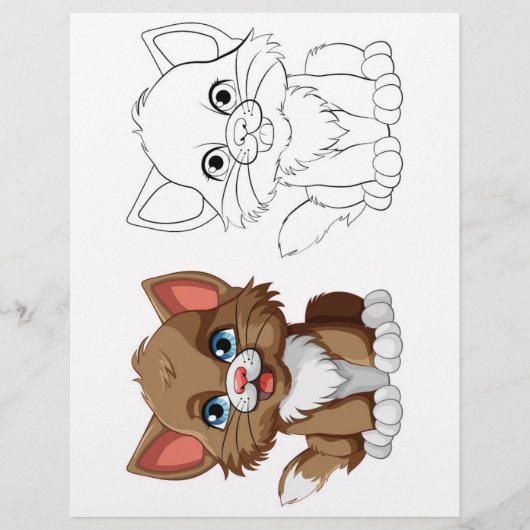 Schattigee Cartoon tijger kleurplaat Flyer (Voorkant)