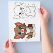 Schattigee Cartoon tijger kleurplaat Flyer (Hand)