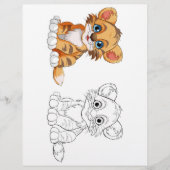 Schattigee Cartoon tijger kleurplaat Flyer (Voorkant)