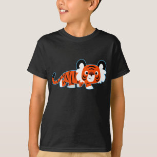 Schattigee Cartoon Tijger op de Prowl Kinderen T-s T-shirt