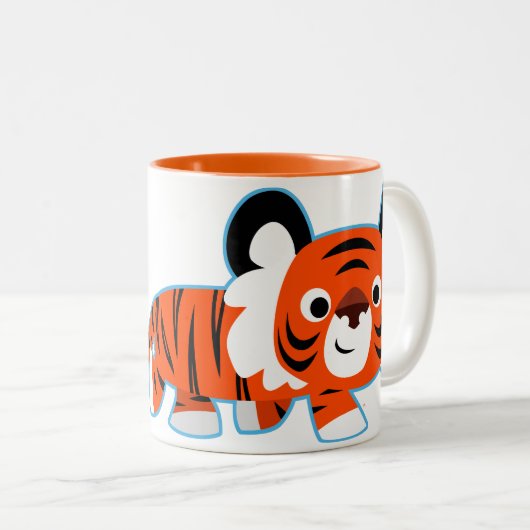 Schattigee Cartoon Tijger op de Prowl Mok (Voorkant rechts)