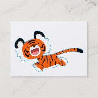 Schattigee Cartoon Tijger op de Run ACEO / Visitek Visitekaartje