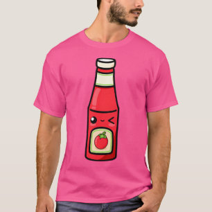 Schattigee Cartoon tomaat ketchup T-shirt