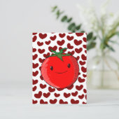 Schattigee Cartoon Tomaat Liefhebber Briefkaart (Staand voorkant)