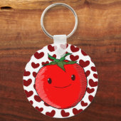 Schattigee Cartoon Tomaat Liefhebber Sleutelhanger (Voorkant)