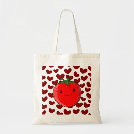 Schattigee Cartoon Tomaat Liefhebber Tote Bag (Voorkant)