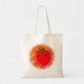 Schattigee Cartoon Tomaat Waterverf Achtergrond Tote Bag (Voorkant)