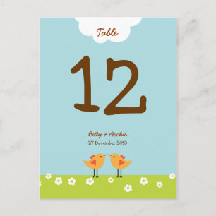 Schattigee Cartoon Tortelduifjes (Dag) Bruiloft Briefkaart