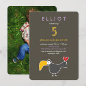 Schattigee Cartoon Toucan Foto Kind's Verjaardagsf Kaart (Voorkant / Achterkant)