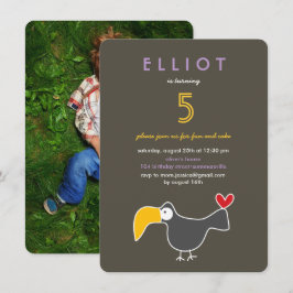 Schattigee Cartoon Toucan Foto Kind's Verjaardagsf Kaart