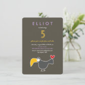 Schattigee Cartoon Toucan Foto Kind's Verjaardagsf Kaart (Staand voorkant)