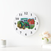 Schattigee Cartoon Tractor Grote Klok (Huis)