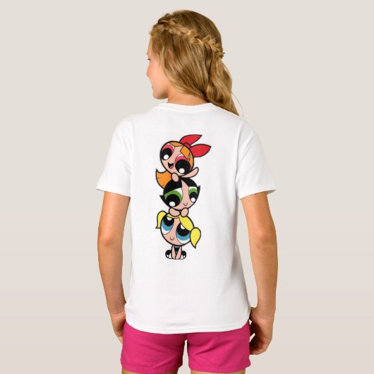 Schattigee Cartoon Trio Meisjes Graphic T-shirt (Achterkant volledig)