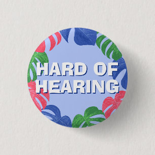 Schattigee Cartoon Tropische Blauwe Blauwe Harde H Ronde Button 3,2 Cm