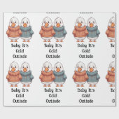 Schattigee Cartoon Trui Koude Ganzen Eend Paar Cadeaupapier (Vlak)