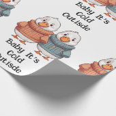 Schattigee Cartoon Trui Koude Ganzen Eend Paar Cadeaupapier (Hoek)