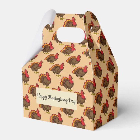 Schattigee Cartoon Turkije Bedankdoosjes (Achterkant)