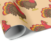 Schattigee Cartoon Turkije Cadeaupapier (Rol Hoek)