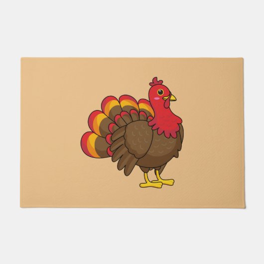 Schattigee Cartoon Turkije Deurmat (Voorkant)