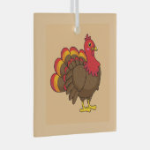 Schattigee Cartoon Turkije Glas Ornament (Voorkant Rechts)