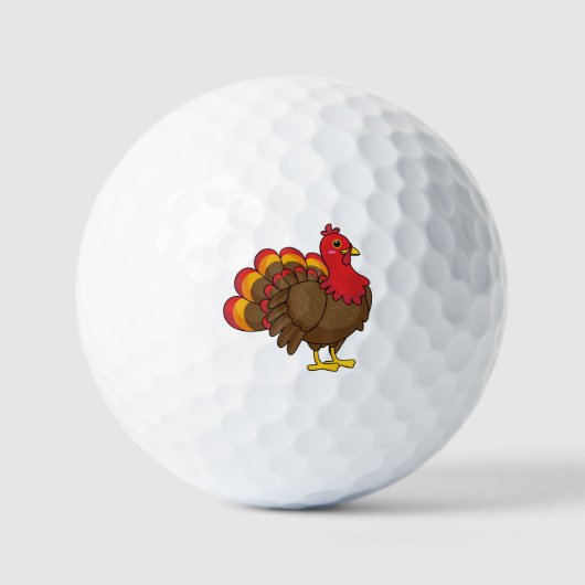Schattigee Cartoon Turkije Golfballen (Voorkant)