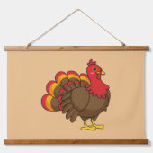 Schattigee Cartoon Turkije Hangend Wandkleed (Voorkant)