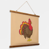 Schattigee Cartoon Turkije Hangend Wandkleed (Gebogen)